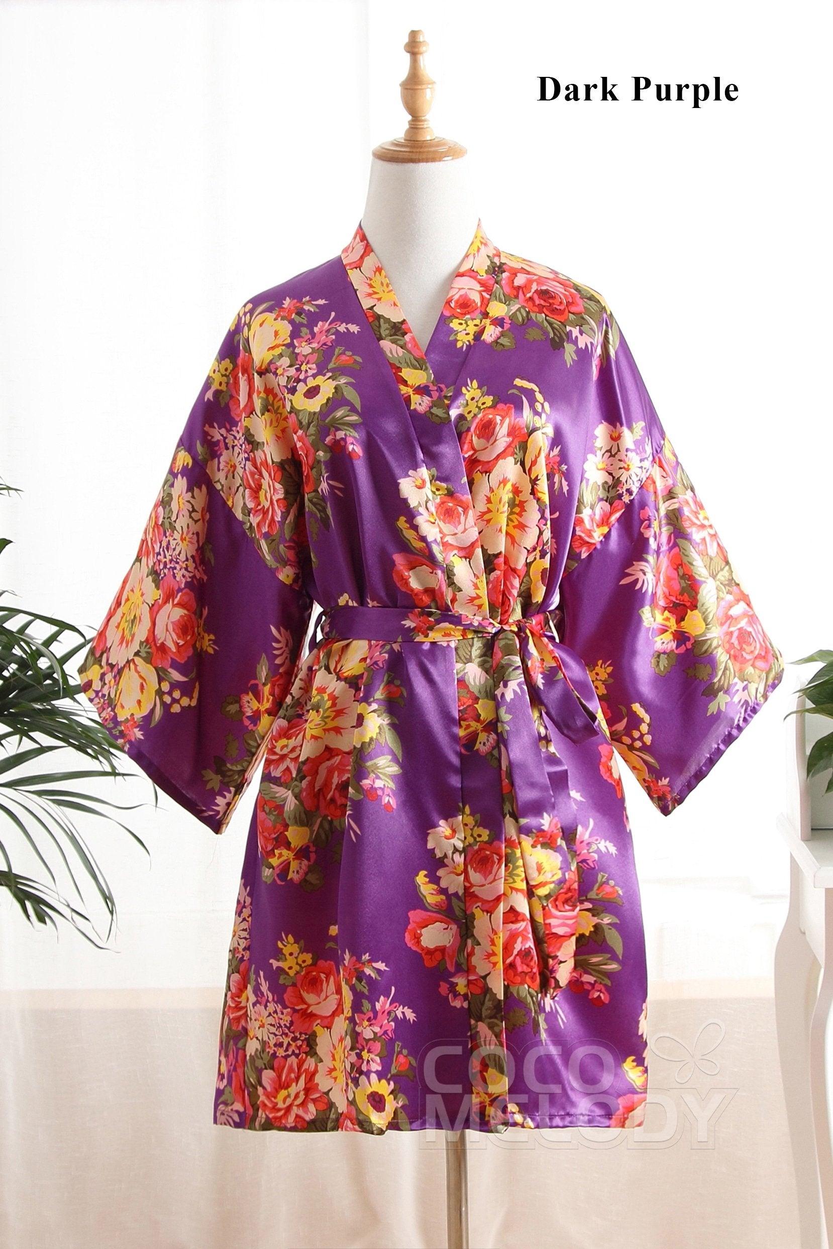 Short Silk-Like Robes CZ0181 - COCOMELODY