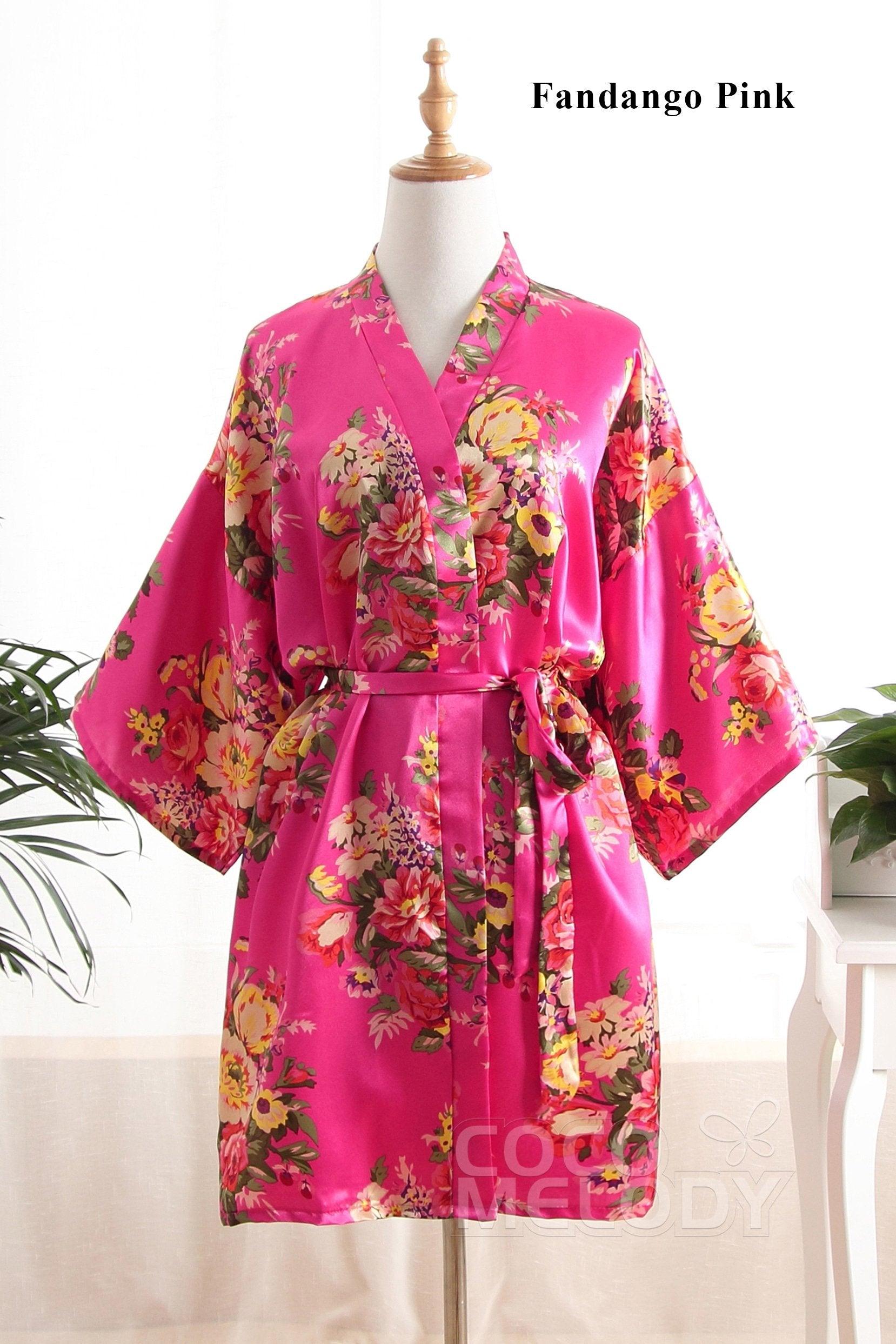 Short Silk-Like Robes CZ0181 - COCOMELODY