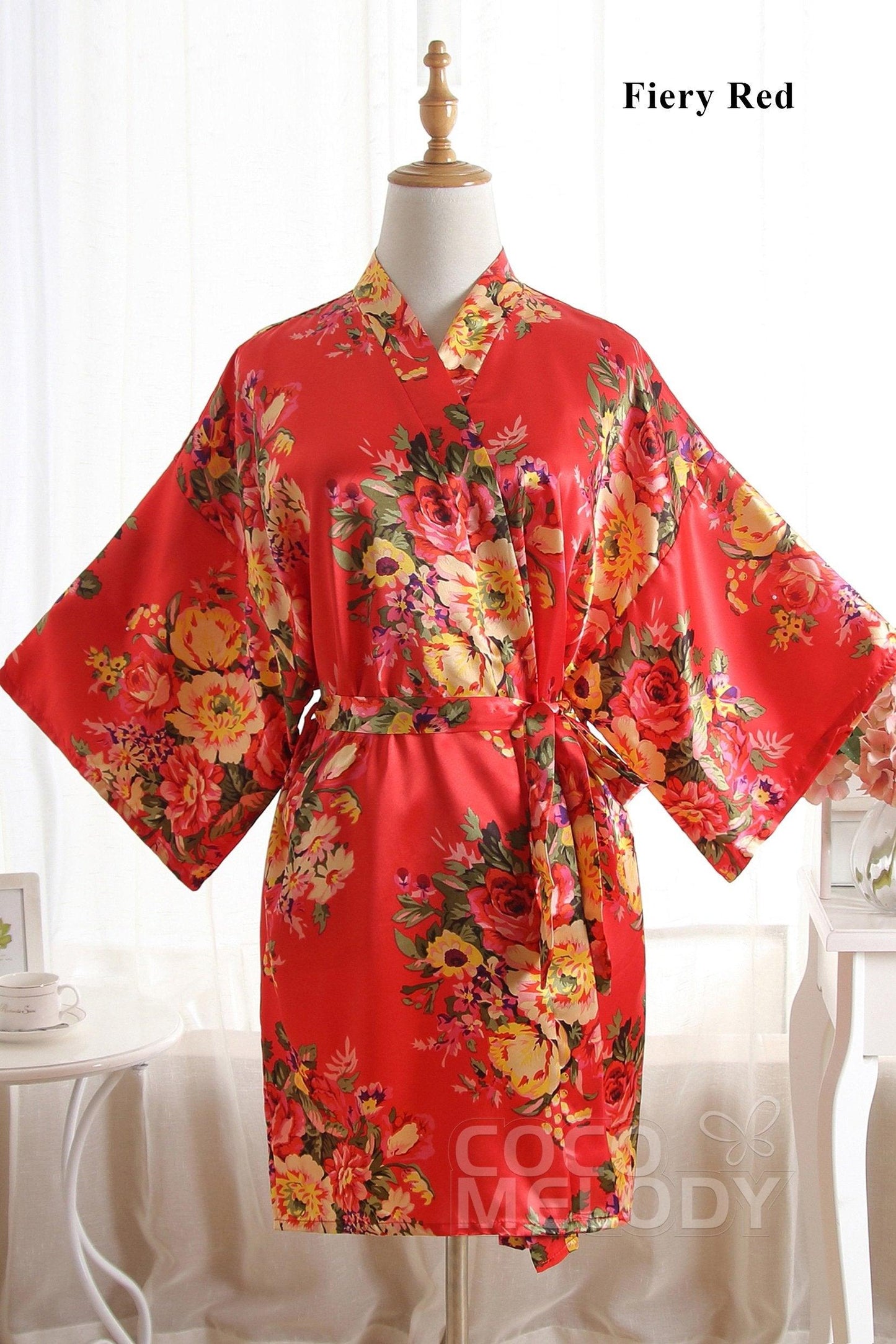 Short Silk-Like Robes CZ0181