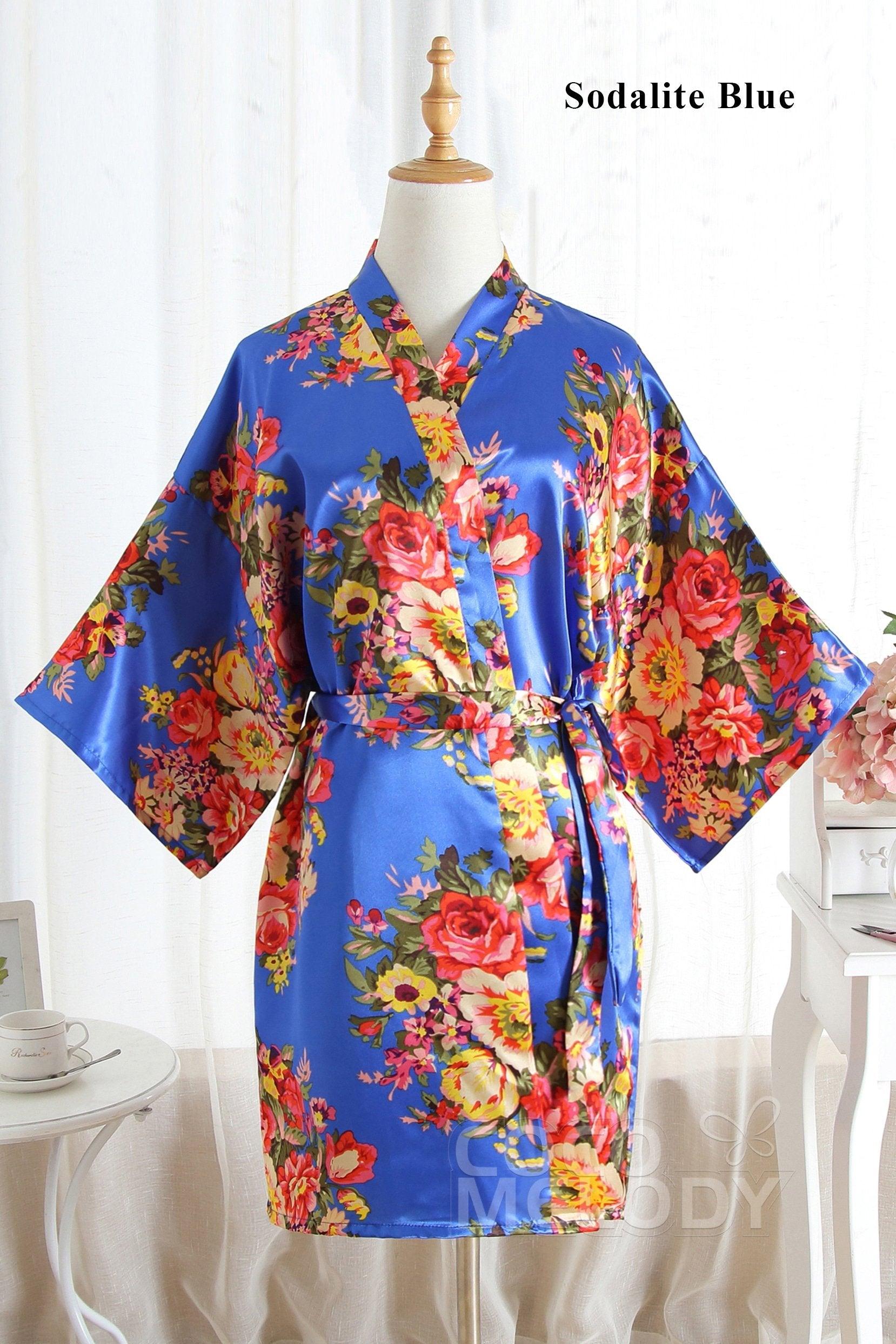 Short Silk-Like Robes CZ0181 - COCOMELODY