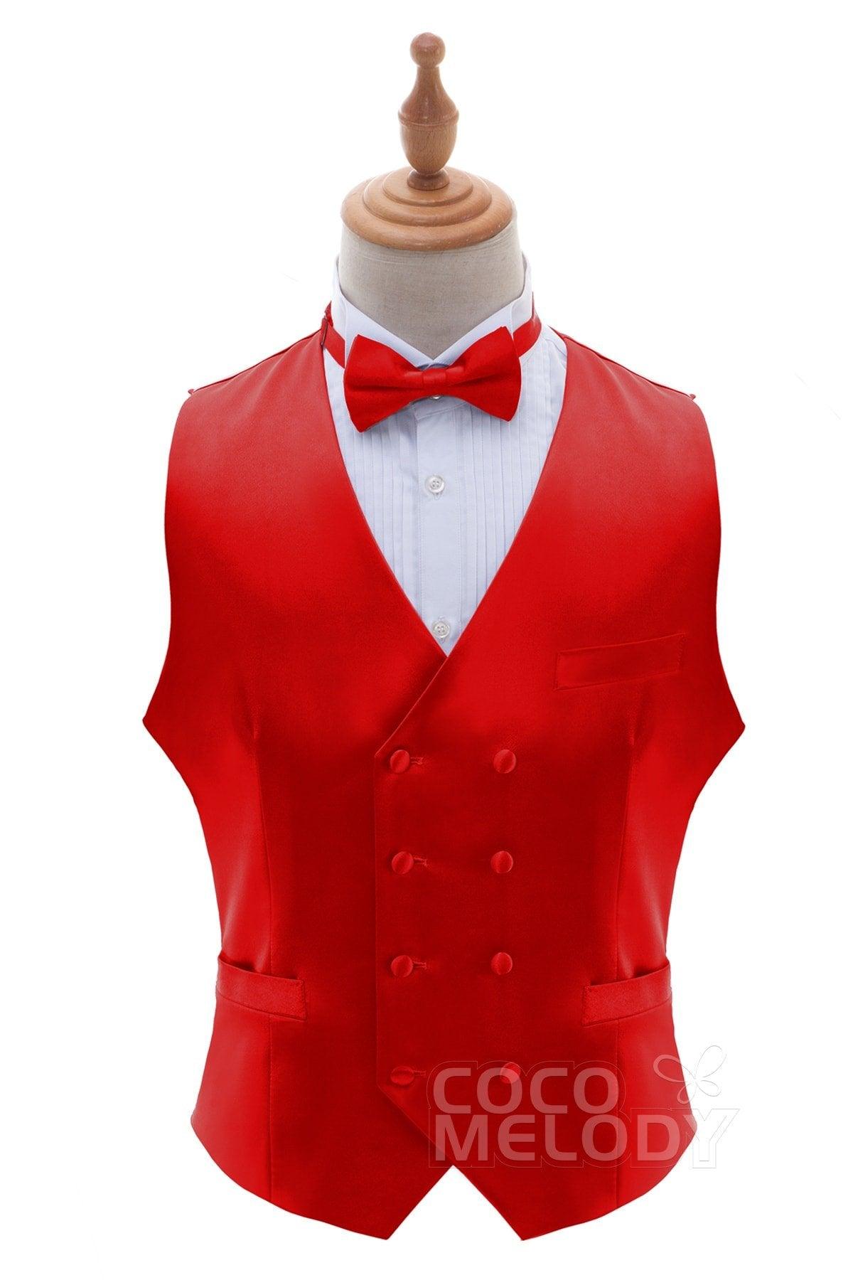 Men's Elastic Silk Like Satin Vests CZ170021 - COCOMELODY
