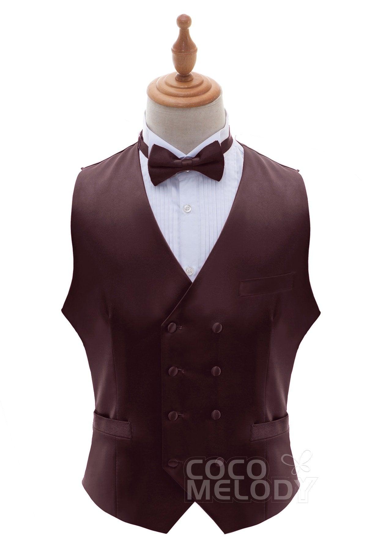 Men's Elastic Silk Like Satin Vests CZ170021 - COCOMELODY