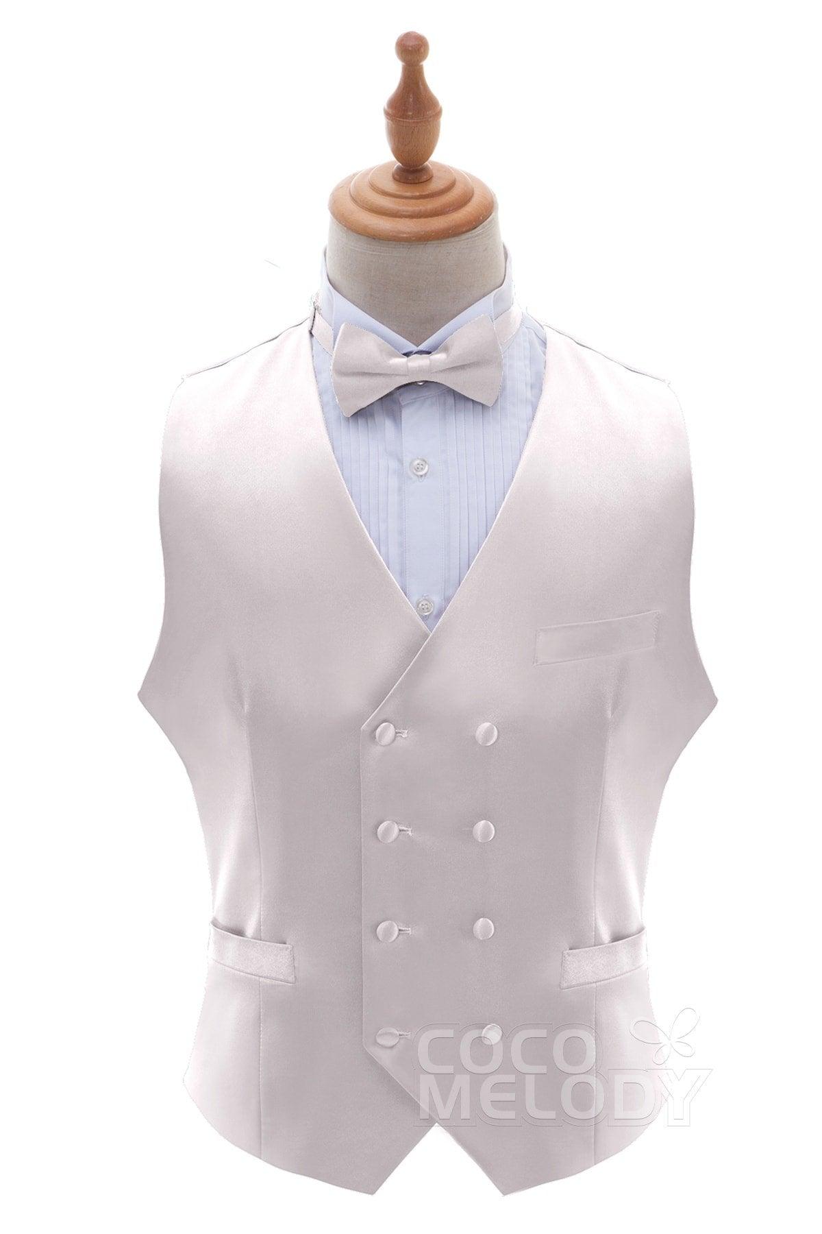 Men's Elastic Silk Like Satin Vests CZ170021 - COCOMELODY