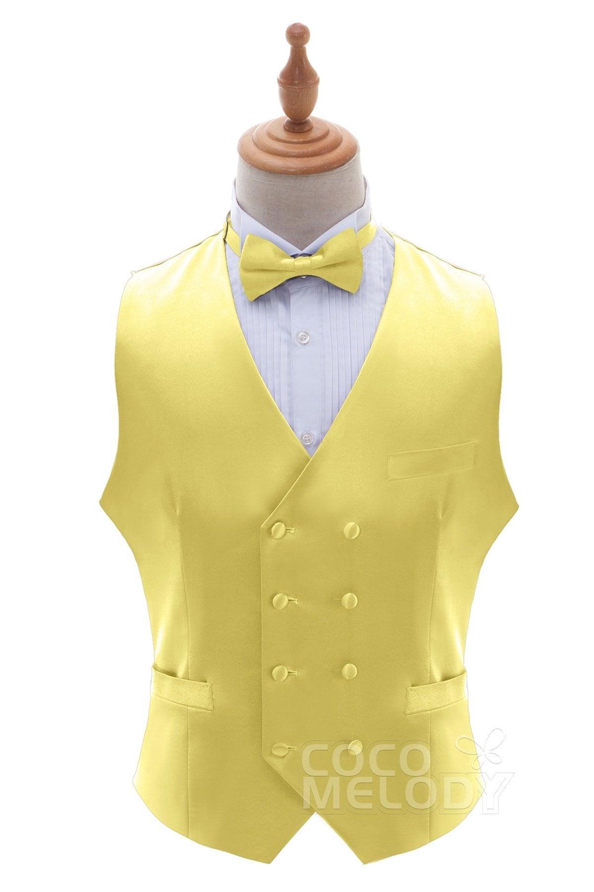 Men's Elastic Silk Like Satin Vests CZ170021 - COCOMELODY