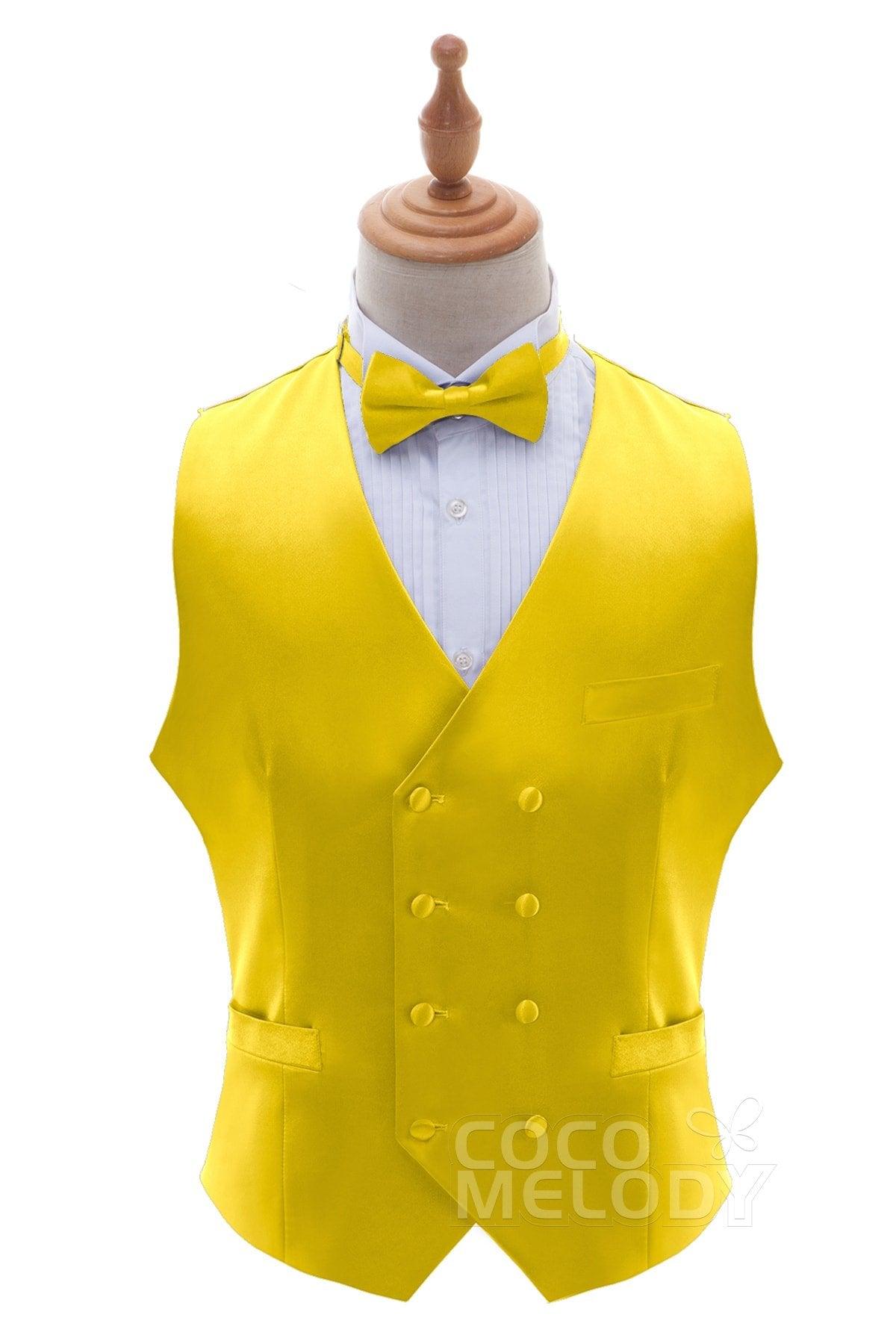Men's Elastic Silk Like Satin Vests CZ170021 - COCOMELODY
