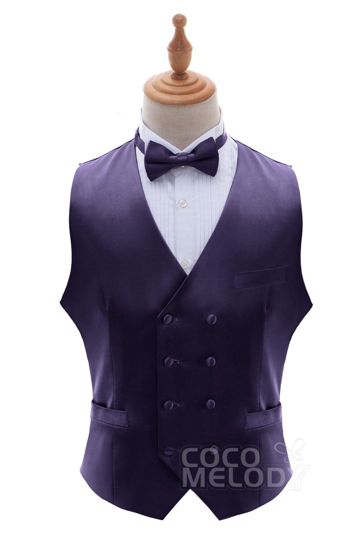 Men's Elastic Silk Like Satin Vests CZ170021 - COCOMELODY