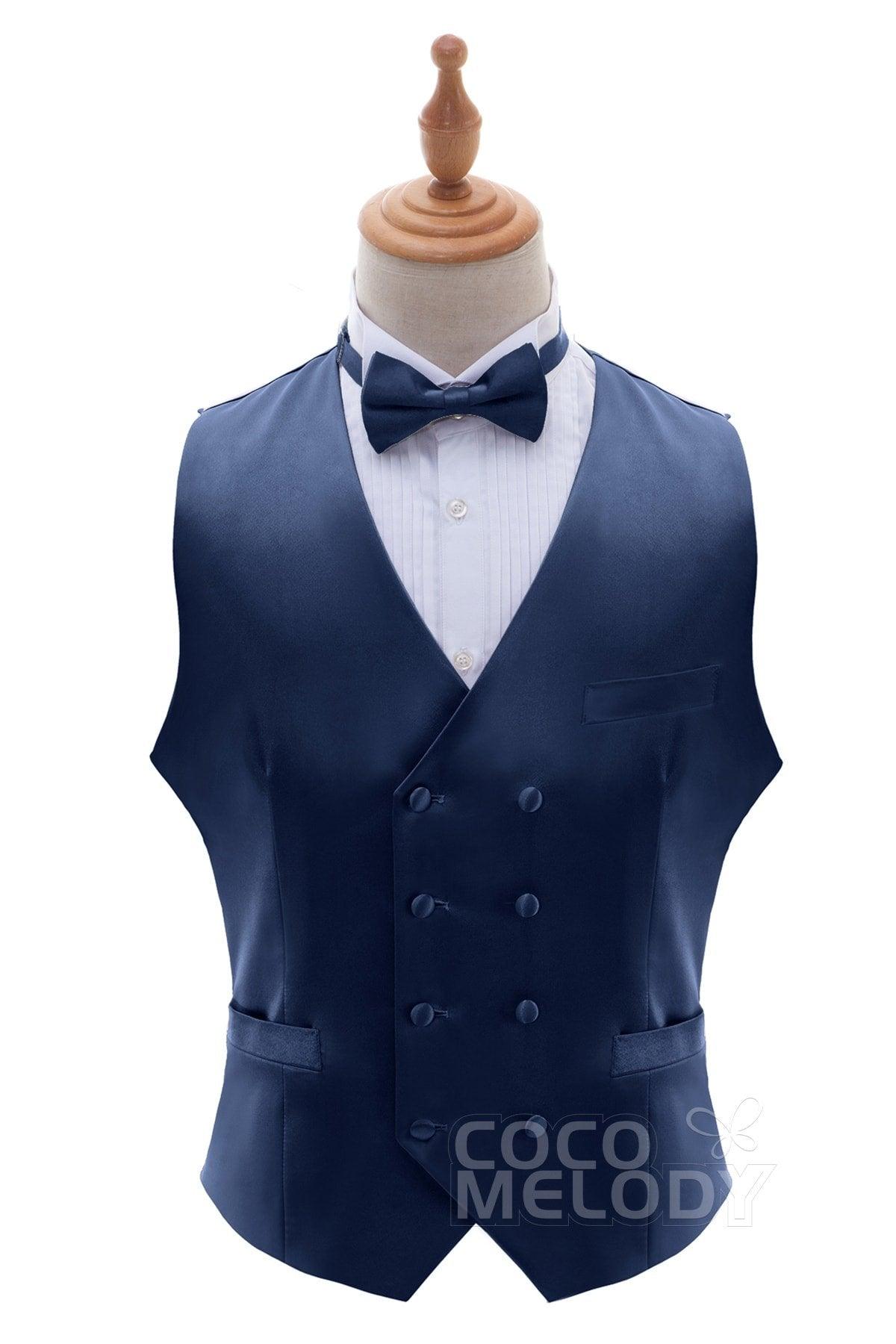Men's Elastic Silk Like Satin Vests CZ170021 - COCOMELODY
