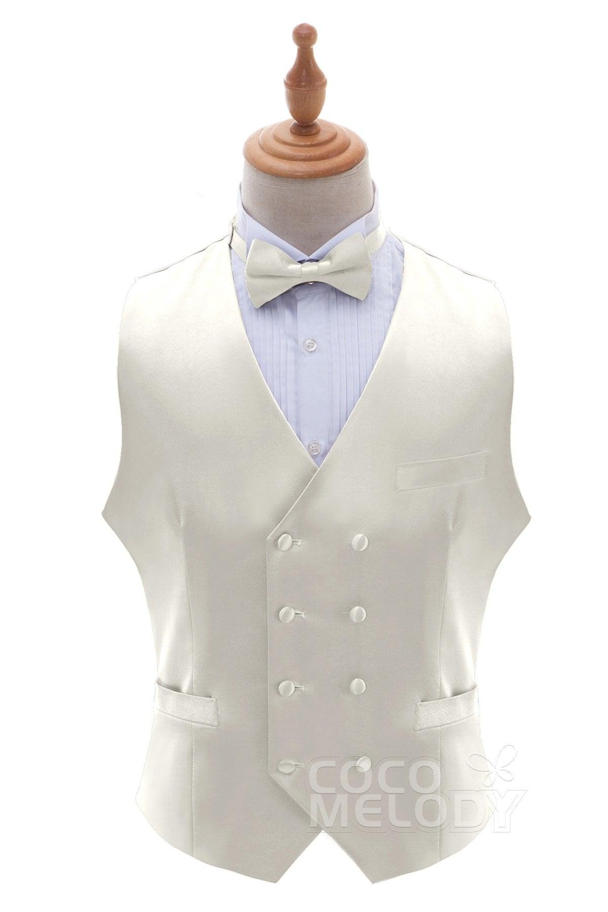 Men's Elastic Silk Like Satin Vests CZ170021 - COCOMELODY