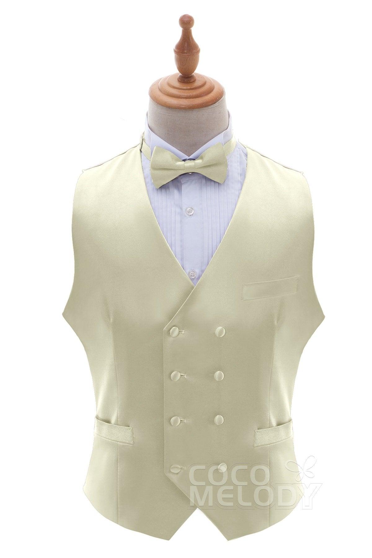 Men's Elastic Silk Like Satin Vests CZ170021 - COCOMELODY