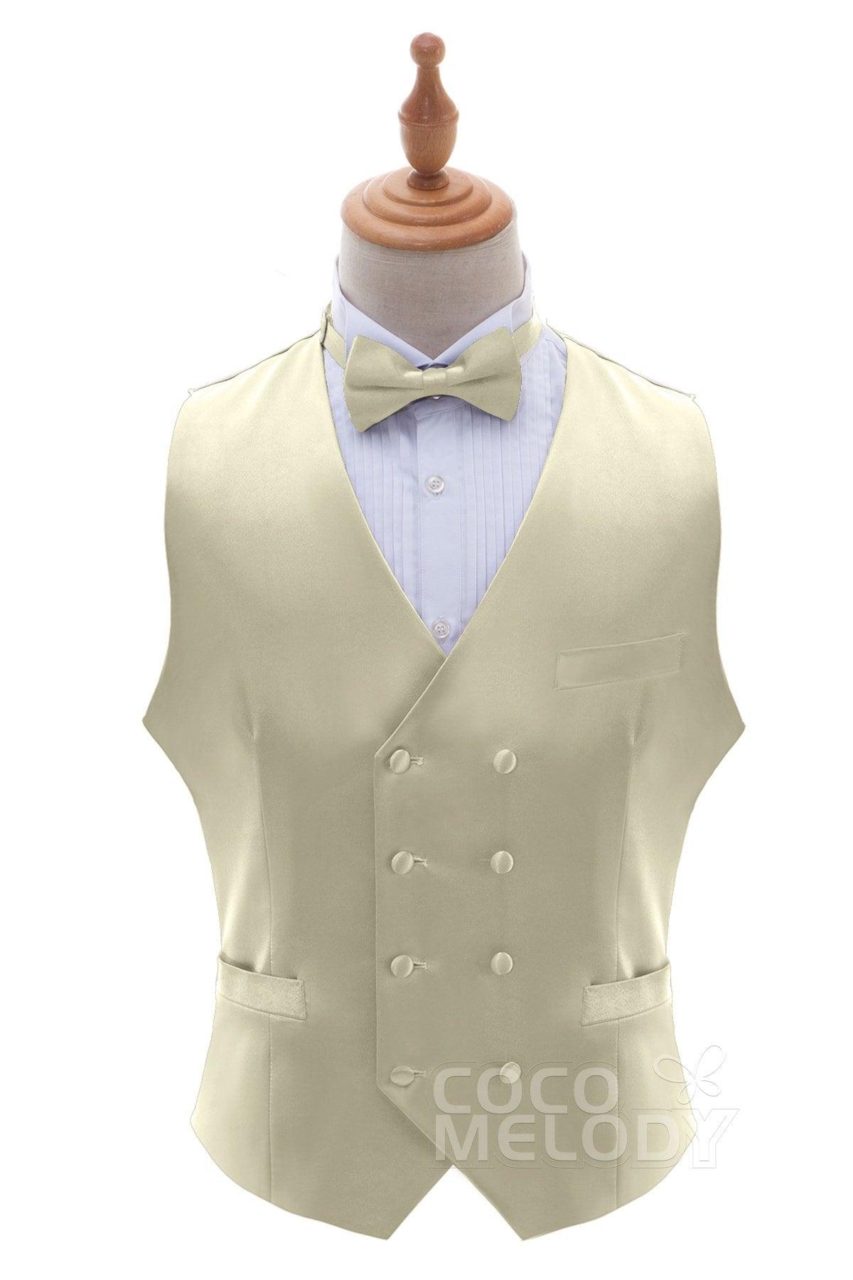 Men's Elastic Silk Like Satin Vests CZ170021 - COCOMELODY