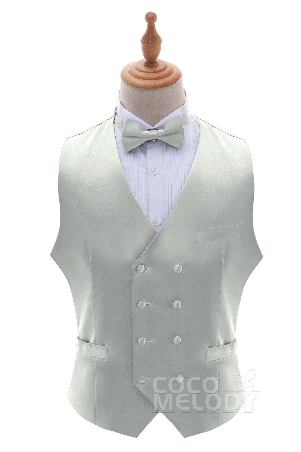 Men's Elastic Silk Like Satin Vests CZ170021 - COCOMELODY