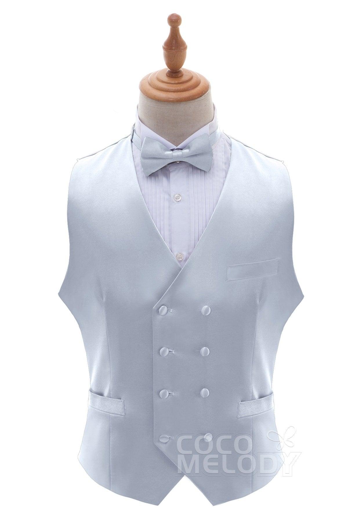 Men's Elastic Silk Like Satin Vests CZ170021 - COCOMELODY