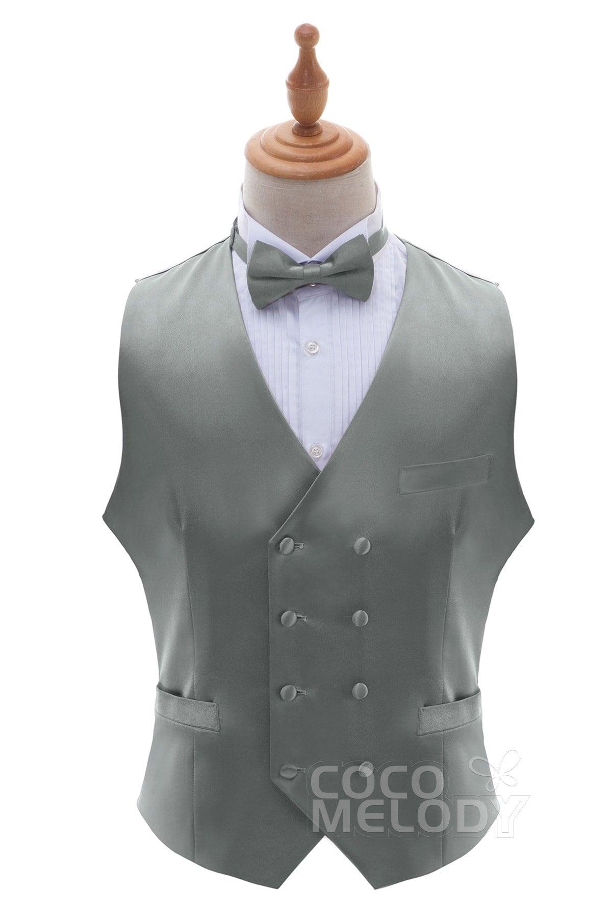 Men's Elastic Silk Like Satin Vests CZ170021 - COCOMELODY