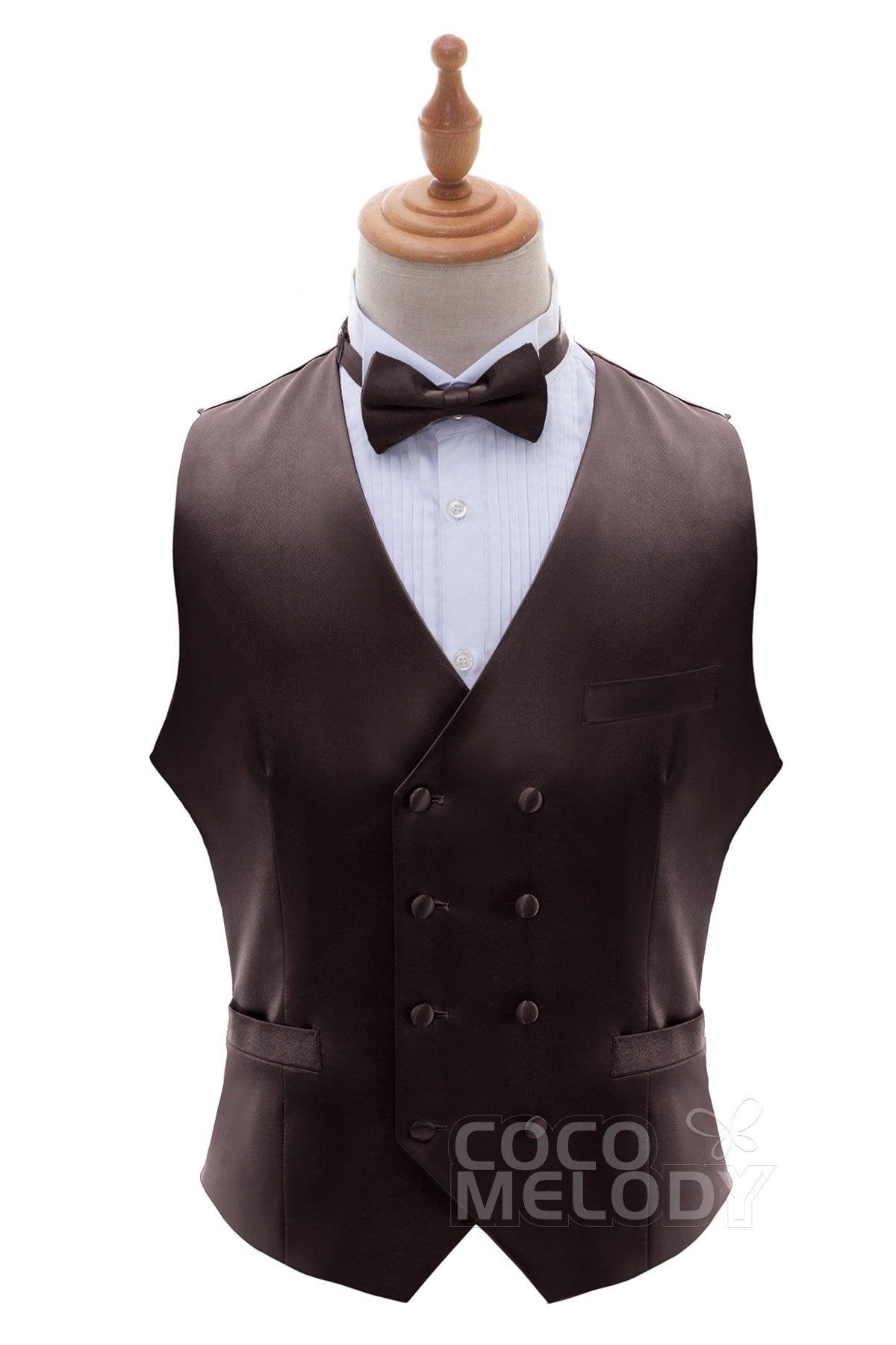 Men's Elastic Silk Like Satin Vests CZ170021 - COCOMELODY