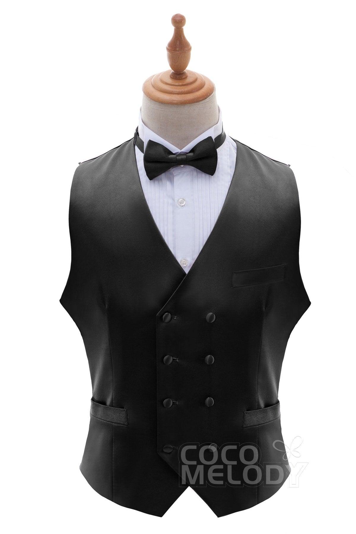 Men's Elastic Silk Like Satin Vests CZ170021 - COCOMELODY