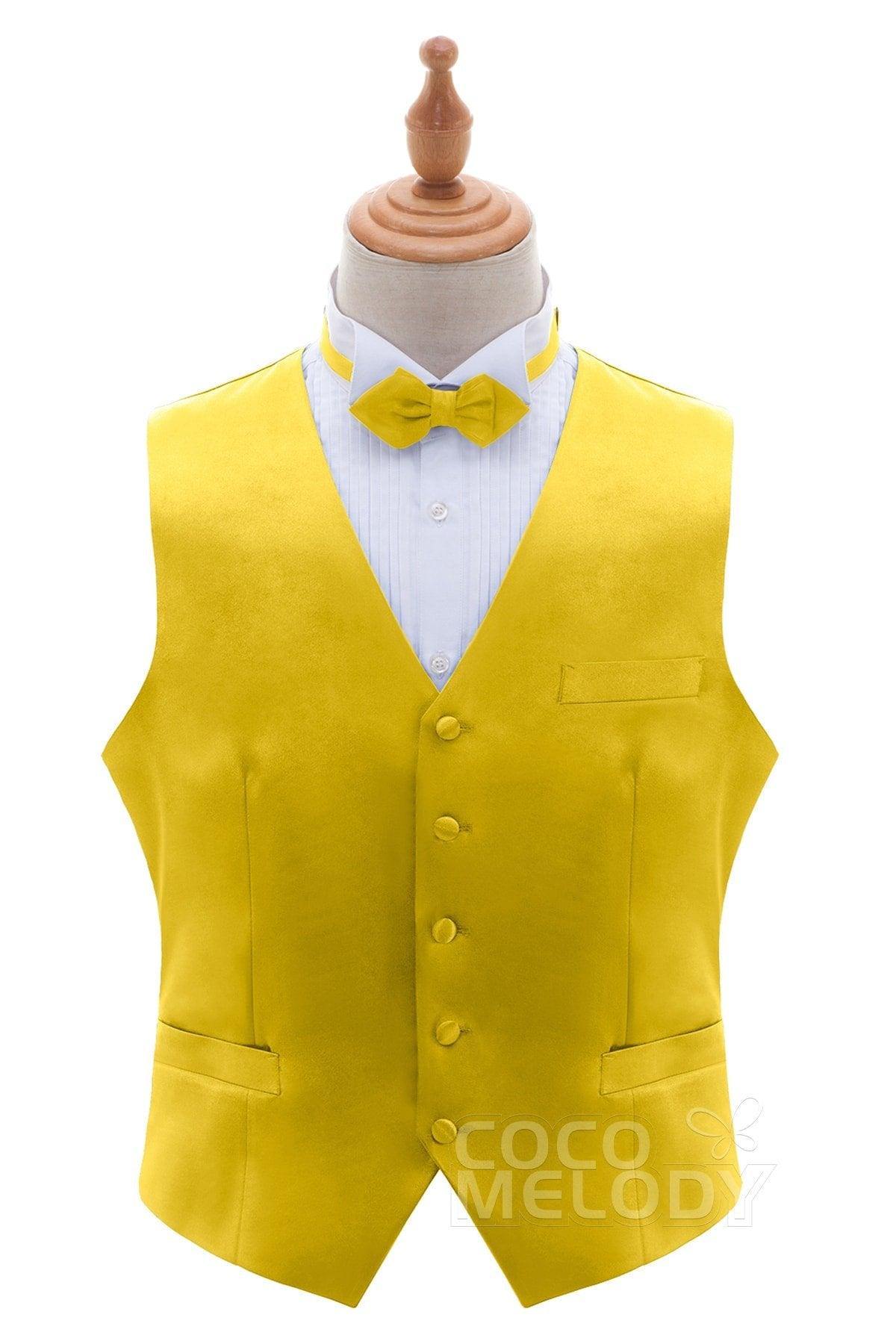 Men's Elastic Silk Like Satin Vests CZ170022 - COCOMELODY
