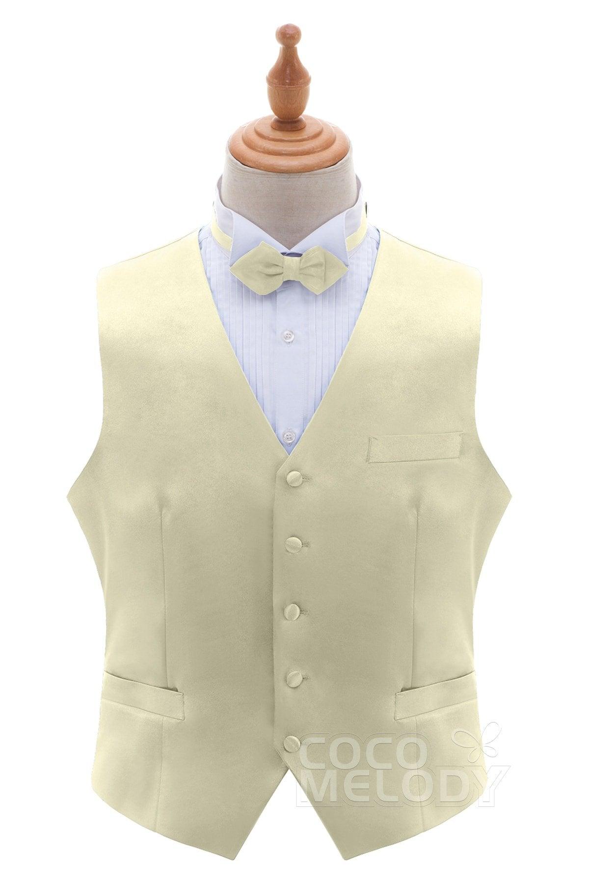 Men's Elastic Silk Like Satin Vests CZ170022 - COCOMELODY