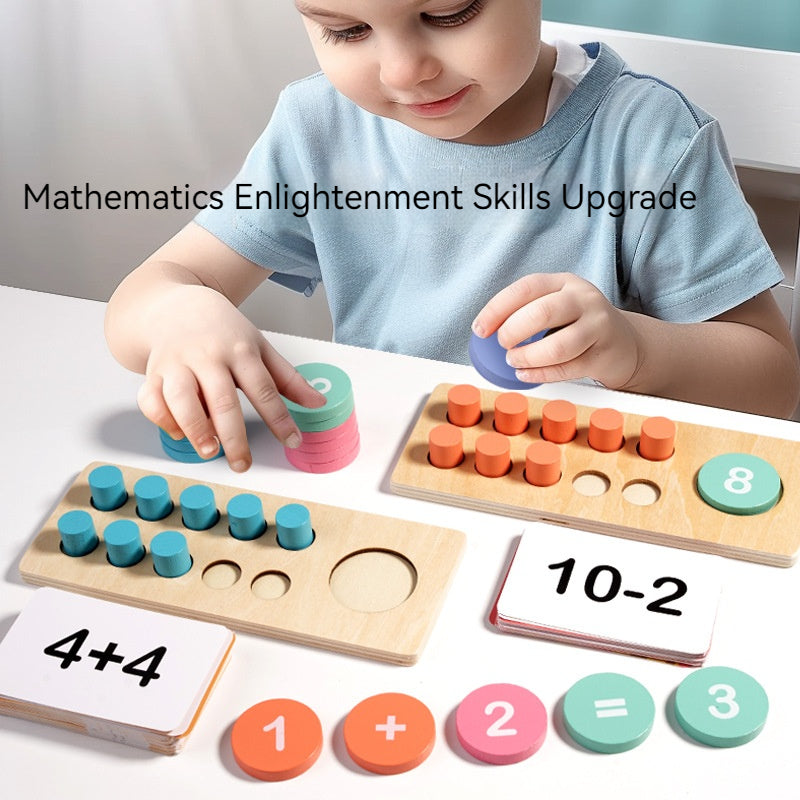 Wooden ten lattice array number sense teaching AIDS ten counter children's math puzzle toy 834097782183 - COCOMELODY