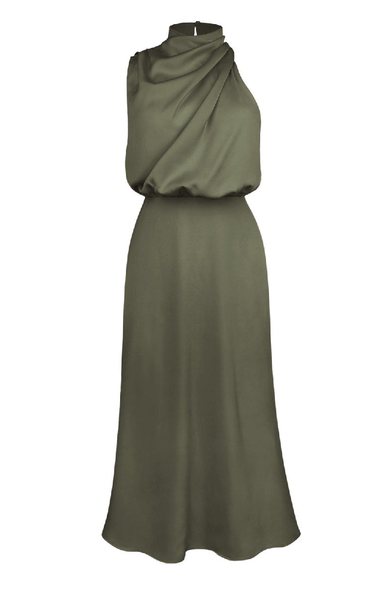 Sheath-Column Midi Forged Chiffon Dress 695677395149