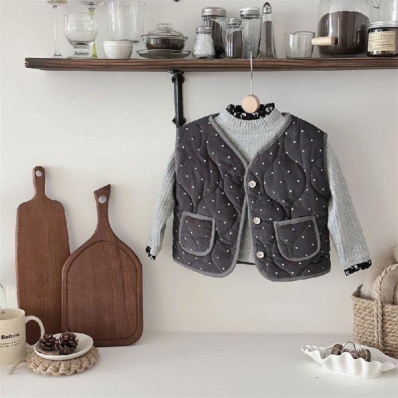 Autumn and winter polka dot cotton vest 847324828020 - COCOMELODY