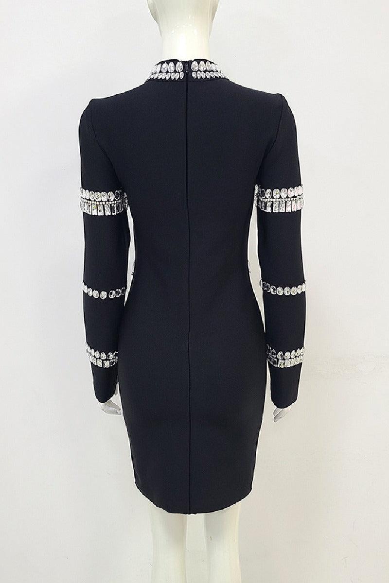 Black long-sleeved girls party dresses 753695575945 - COCOMELODY