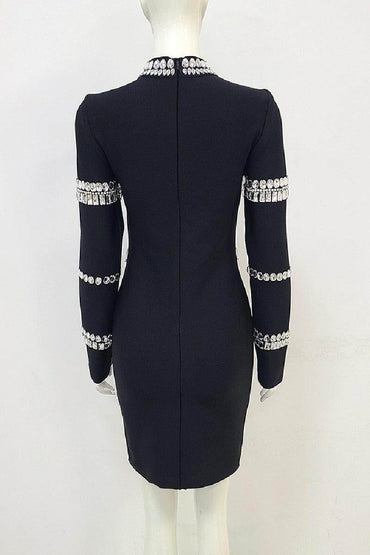 Black long-sleeved girls party dresses 753695575945 - COCOMELODY