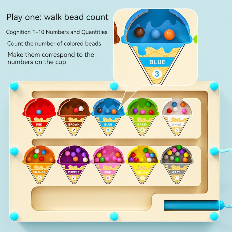 Children's magnetic wooden bead maze toy 844735599183 - COCOMELODY