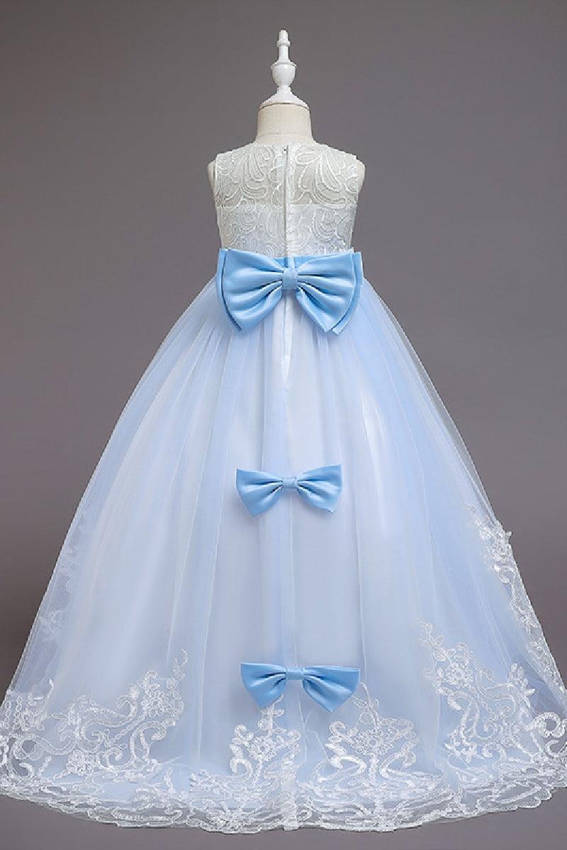A-line floor length tulle lace flower girl dress 621667738228 - COCOMELODY
