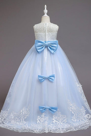 A-line floor length tulle lace flower girl dress 621667738228 - COCOMELODY