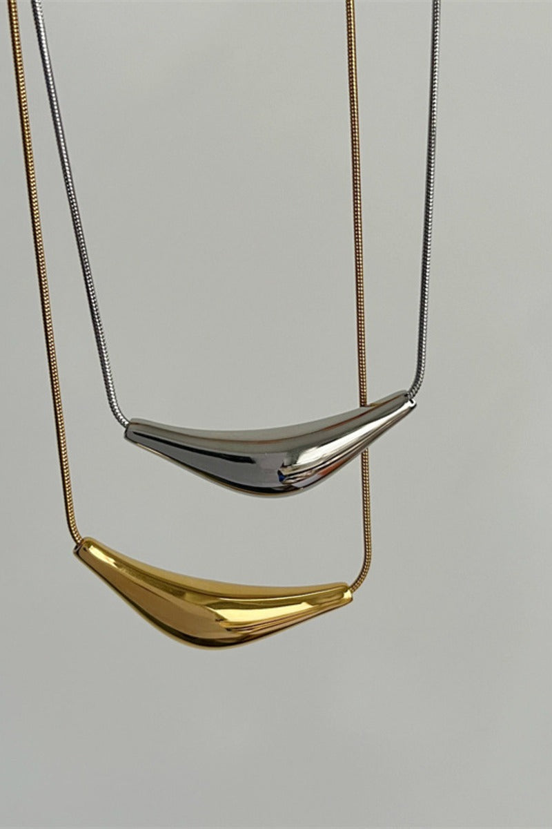 Minimalist Geometric Curved Bar Snake Chain Collarbone Necklace 745243429568