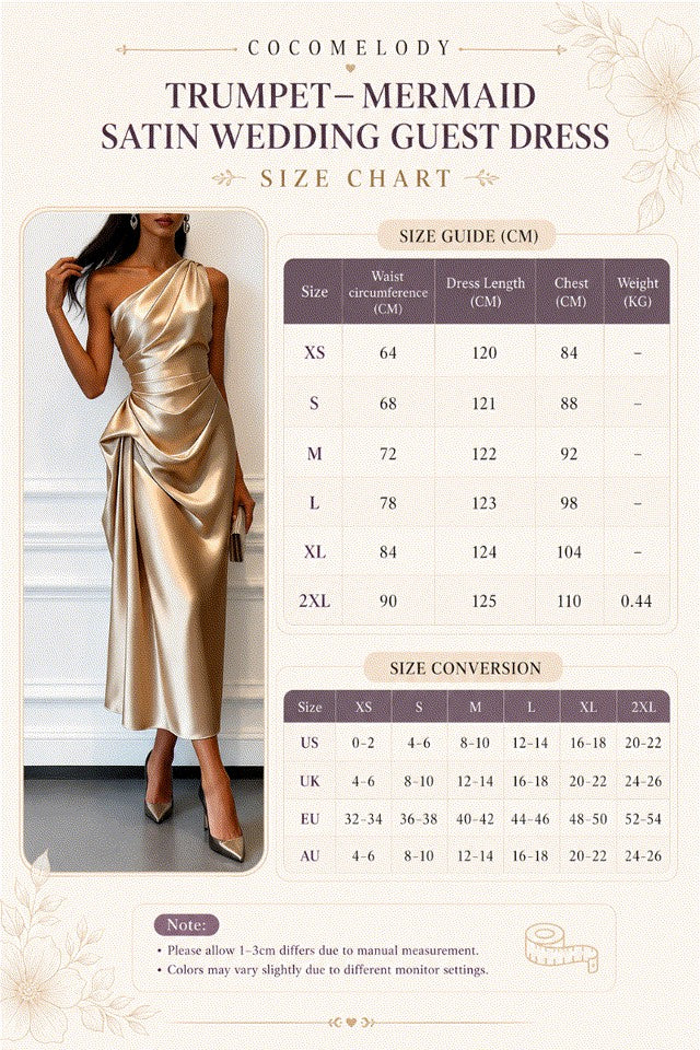 Trumpet-Mermaid Tea Length Satin Wedding Guest Dress 1033914017182