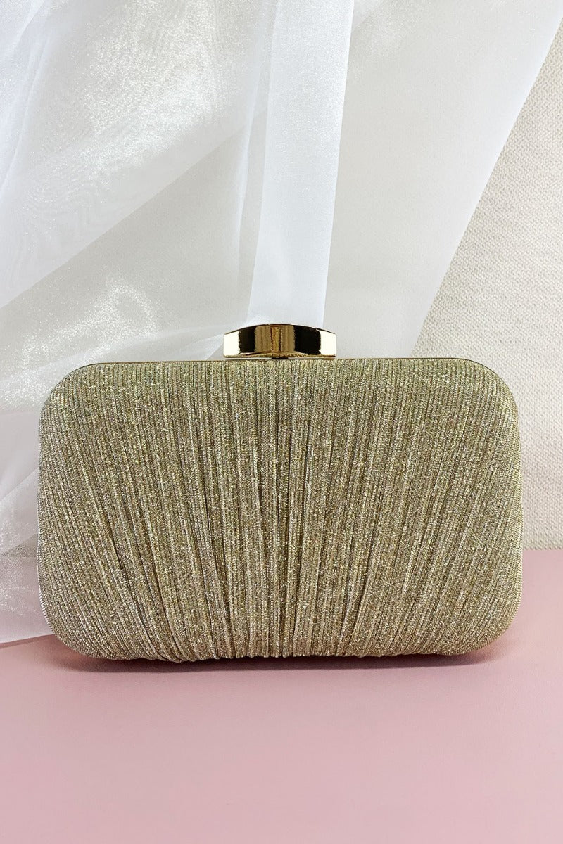 Elegant Shimmer Pleated Evening Clutch Bag Multi-Color 702952235325