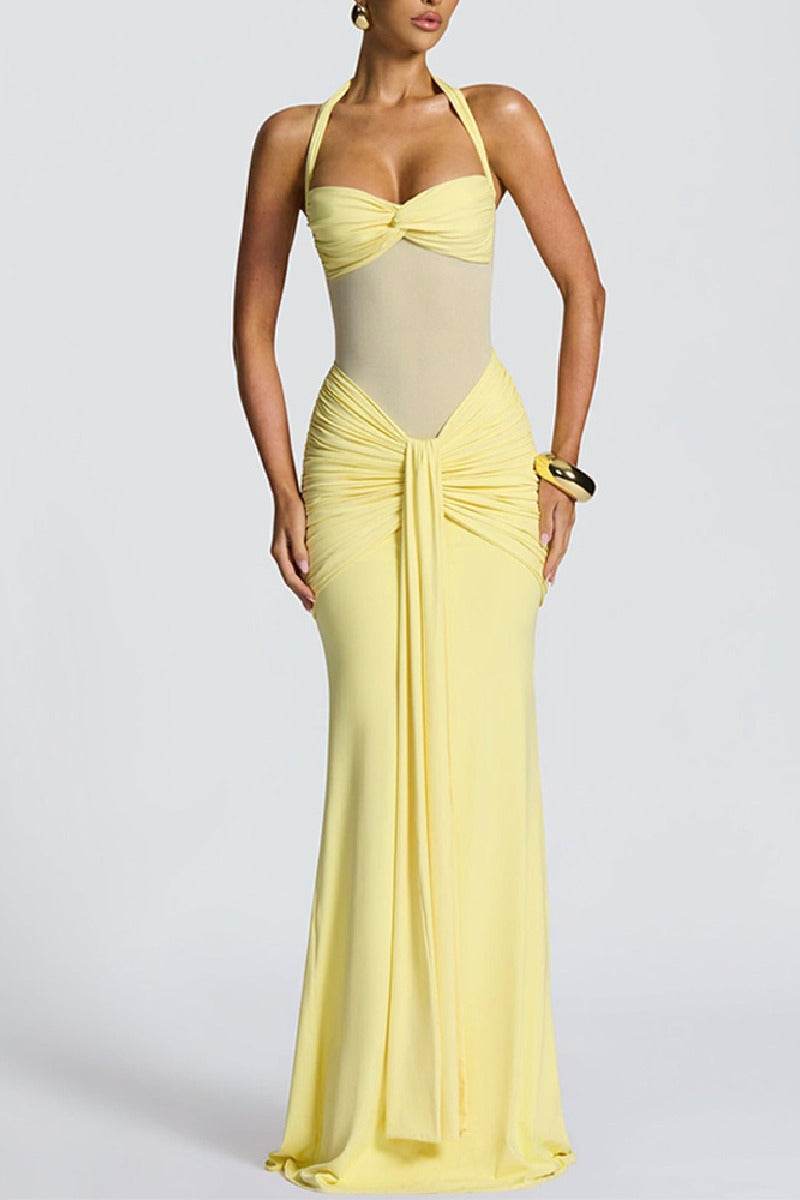 Trumpet-Mermaid Maxi Polyester Semi-Formal Wedding Guest Dresses COCOMELODY 949331507745, 7 Days / Yellow / M Trumpet-Mermaid Maxi Polyester Semi-Formal Wedding Guest Dresses COCOMELODY 949331507745, 7 Days / Yellow / M