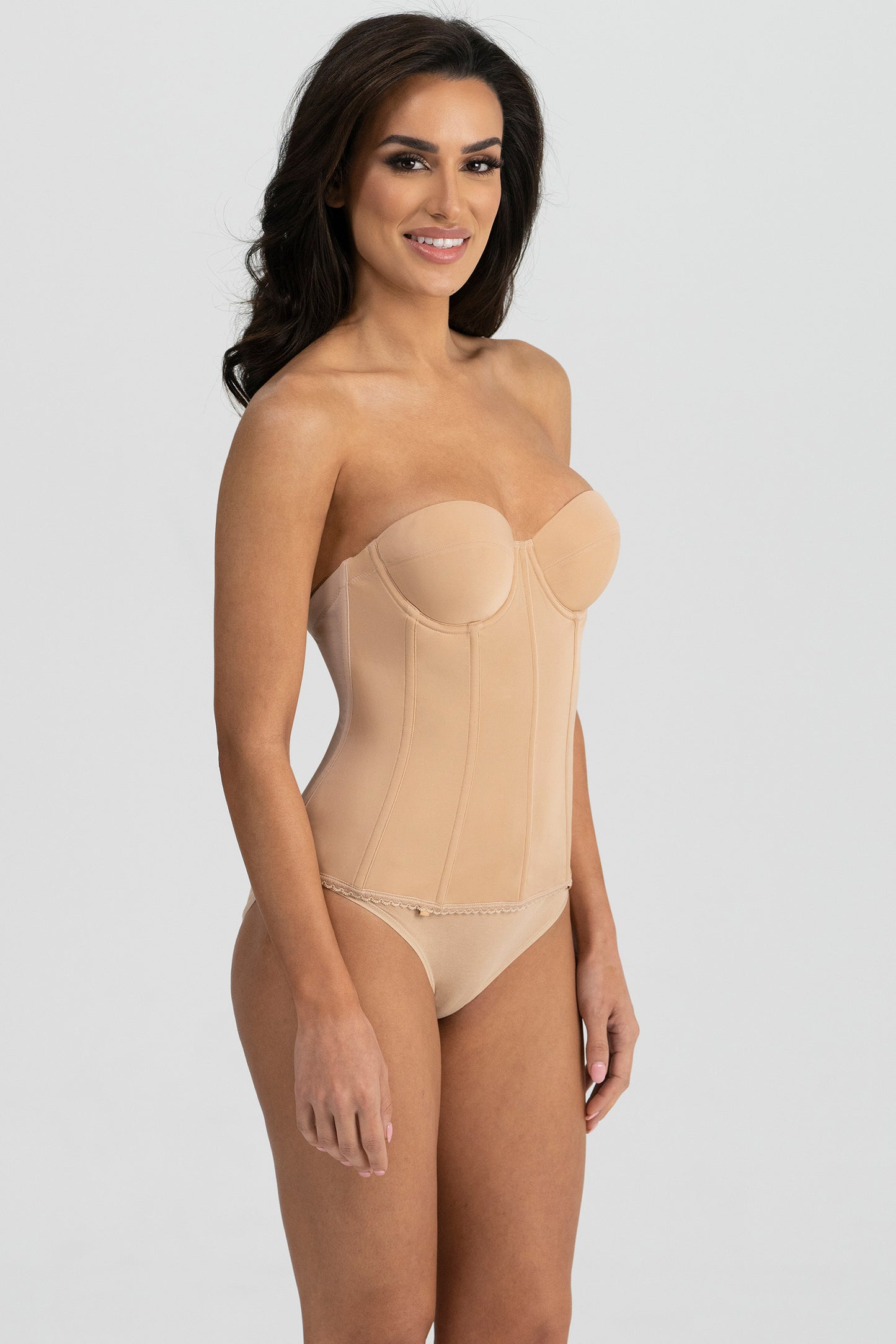 Low Back Strapless Longline Corset Bridal Bra 8980