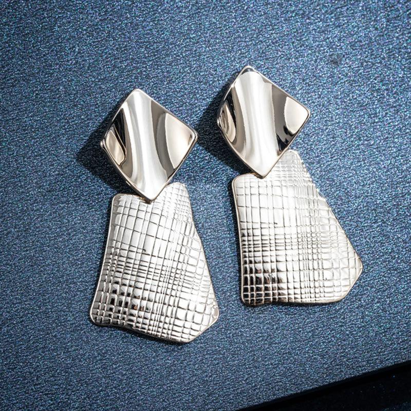Geometric metal earrings unique drop earrings 637384003663 - COCOMELODY