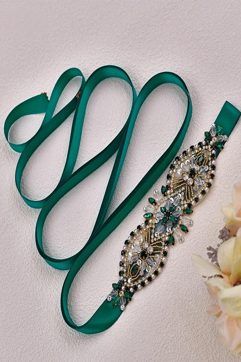 Ribbons Wedding Sash with Rhinestone Imitation Pearl  837366894589