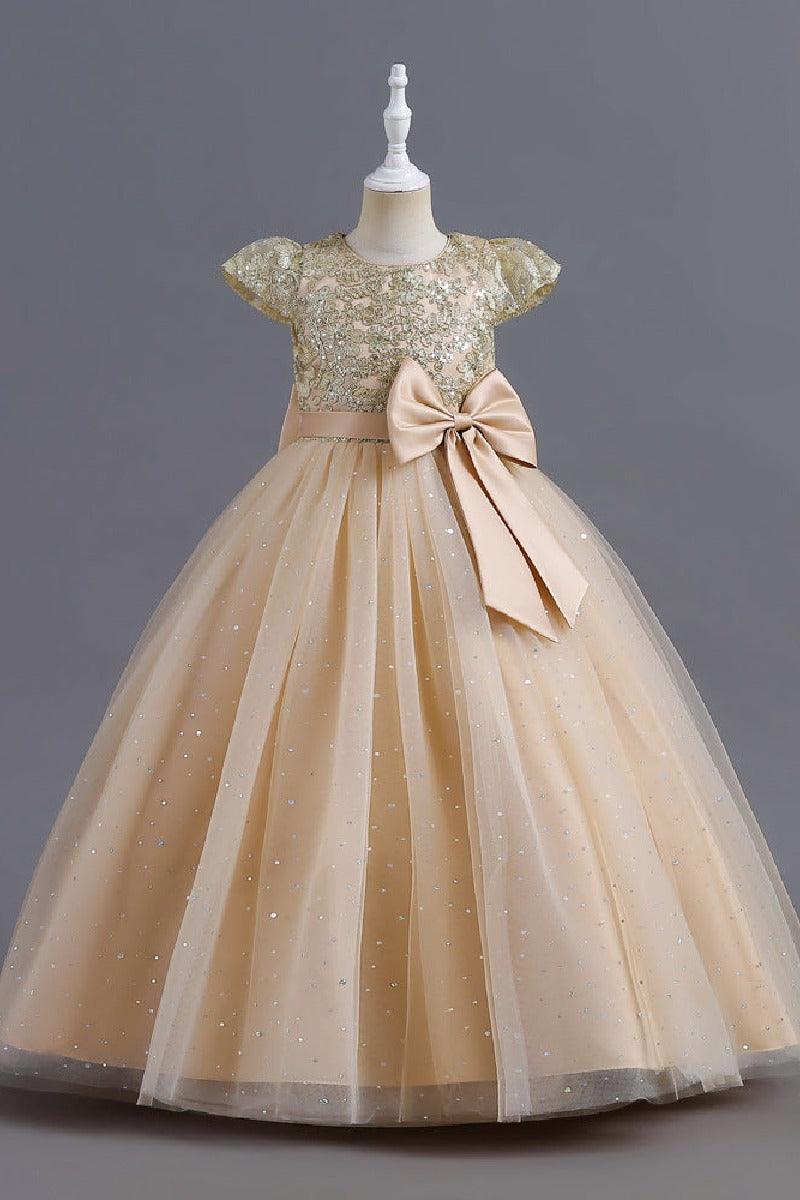 Ball Gown Floor Length Tulle Lace Flower Girl Dress 684775818852 - COCOMELODY