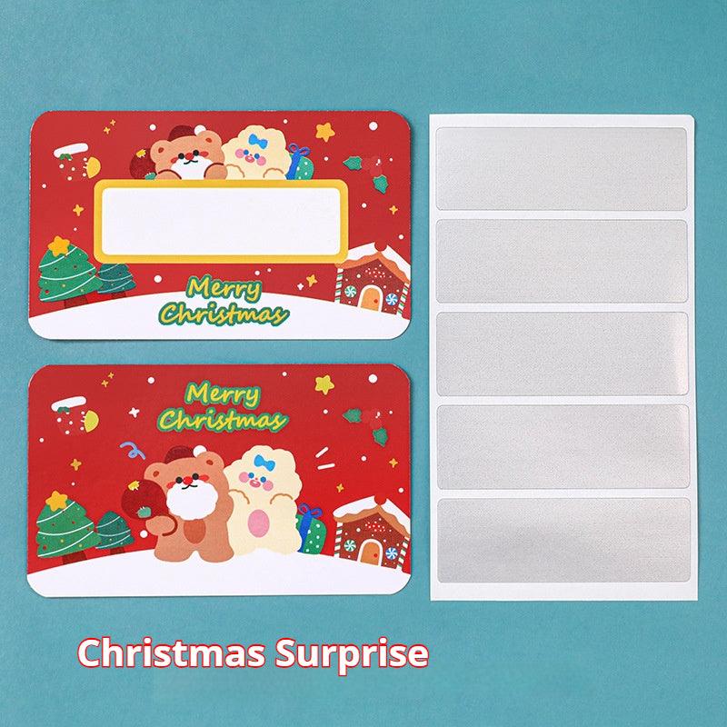 Christmas scratch card Creative handwritten card Friends gift wish card 763796107307 - COCOMELODY