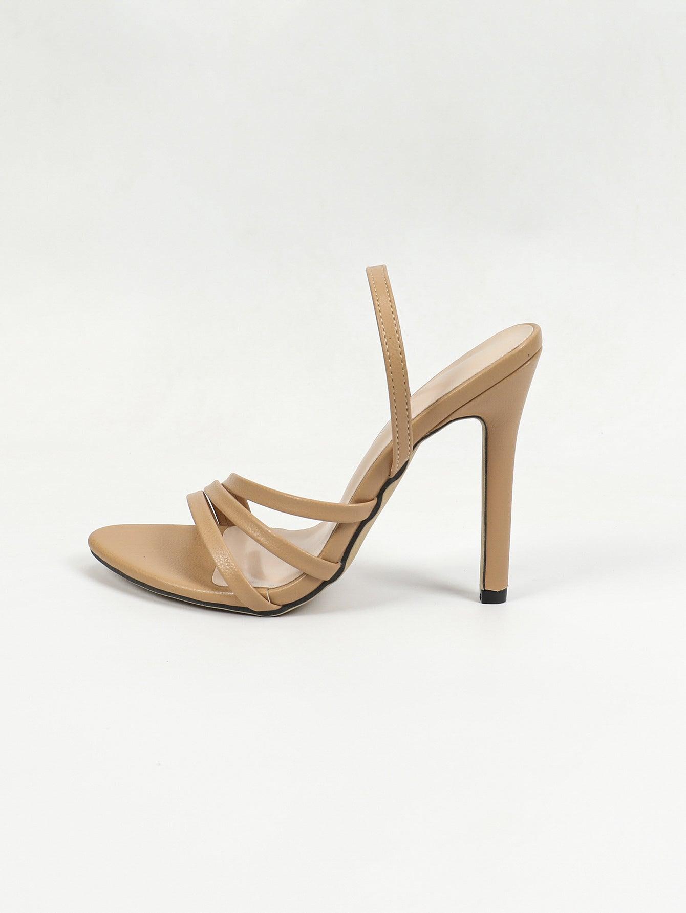 Faux Leather Pointy Stiletto heel Sandals 816759108691 - COCOMELODY