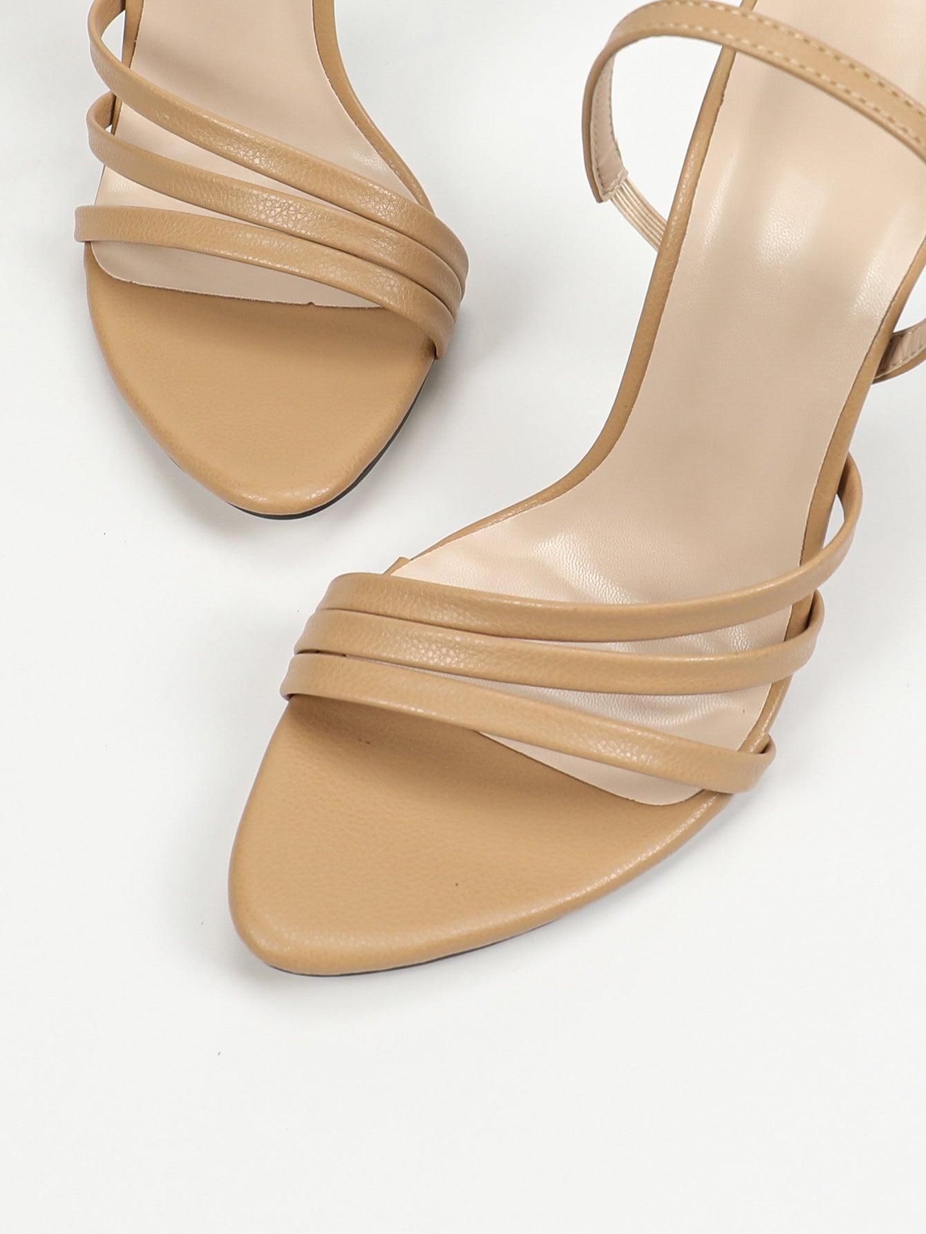 Faux Leather Pointy Stiletto heel Sandals 816759108691 - COCOMELODY