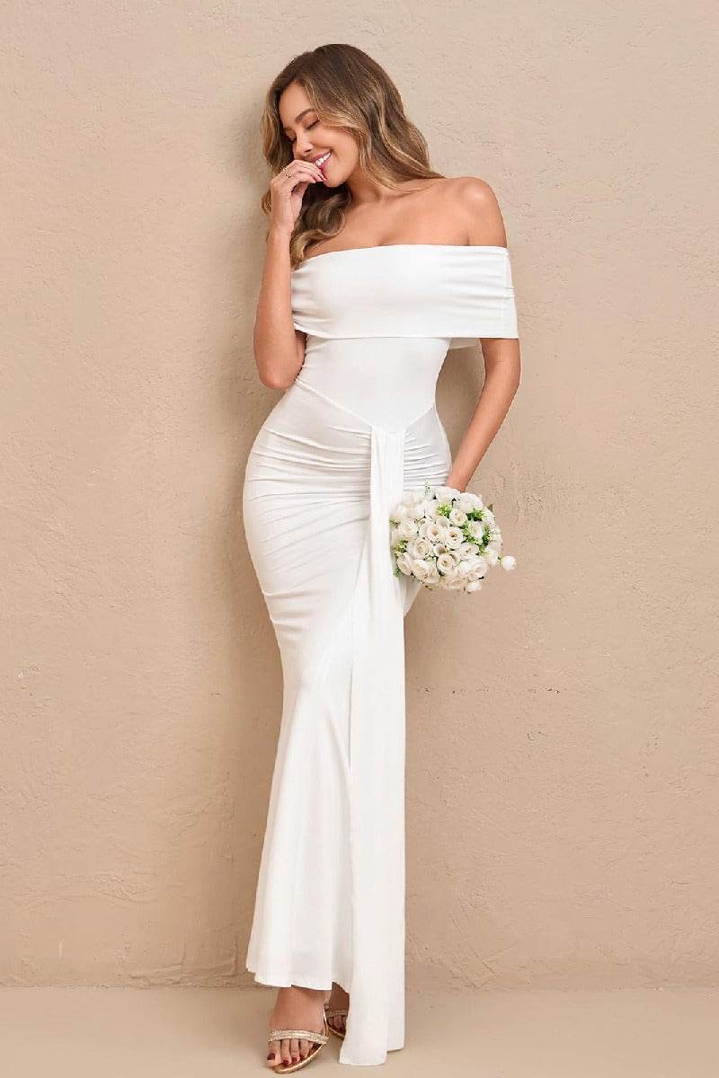 Sheath-Column Elastic Cloth Maxi Formal Wedding Guest Dresses B0FL2J69MM - COCOMELODY