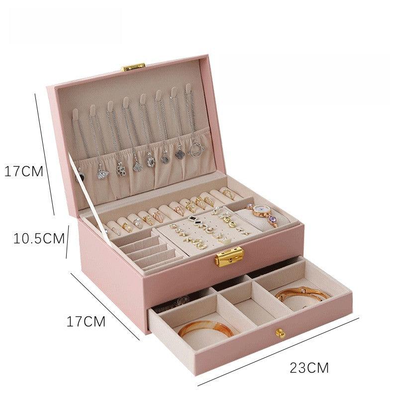 Double jewelry jewelry box Necklace earrings ring display storage box 673261877739 - COCOMELODY