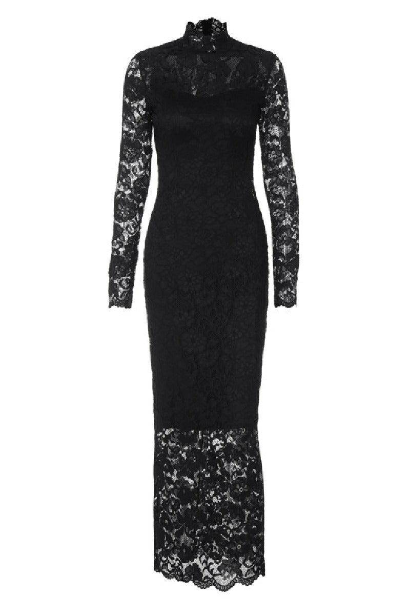 Lace patchwork slim long sleeved cocktail dress 769178582453 - COCOMELODY