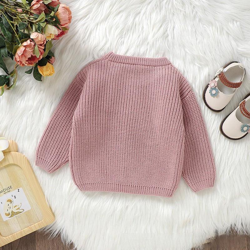 Autumn/Winter baby cute knitted hand-crocheted floral pattern top 857541378414 - COCOMELODY