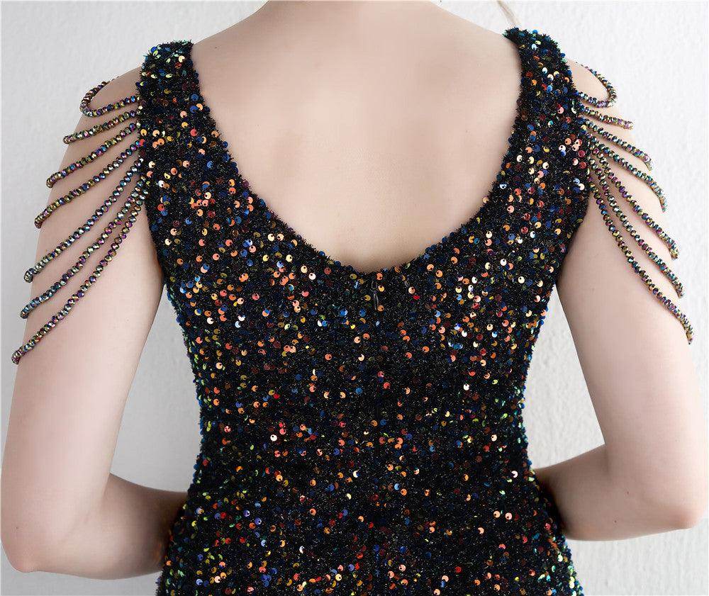 Trumpet-Mermaid Floor Length Sequins Dress 682786662179 - COCOMELODY