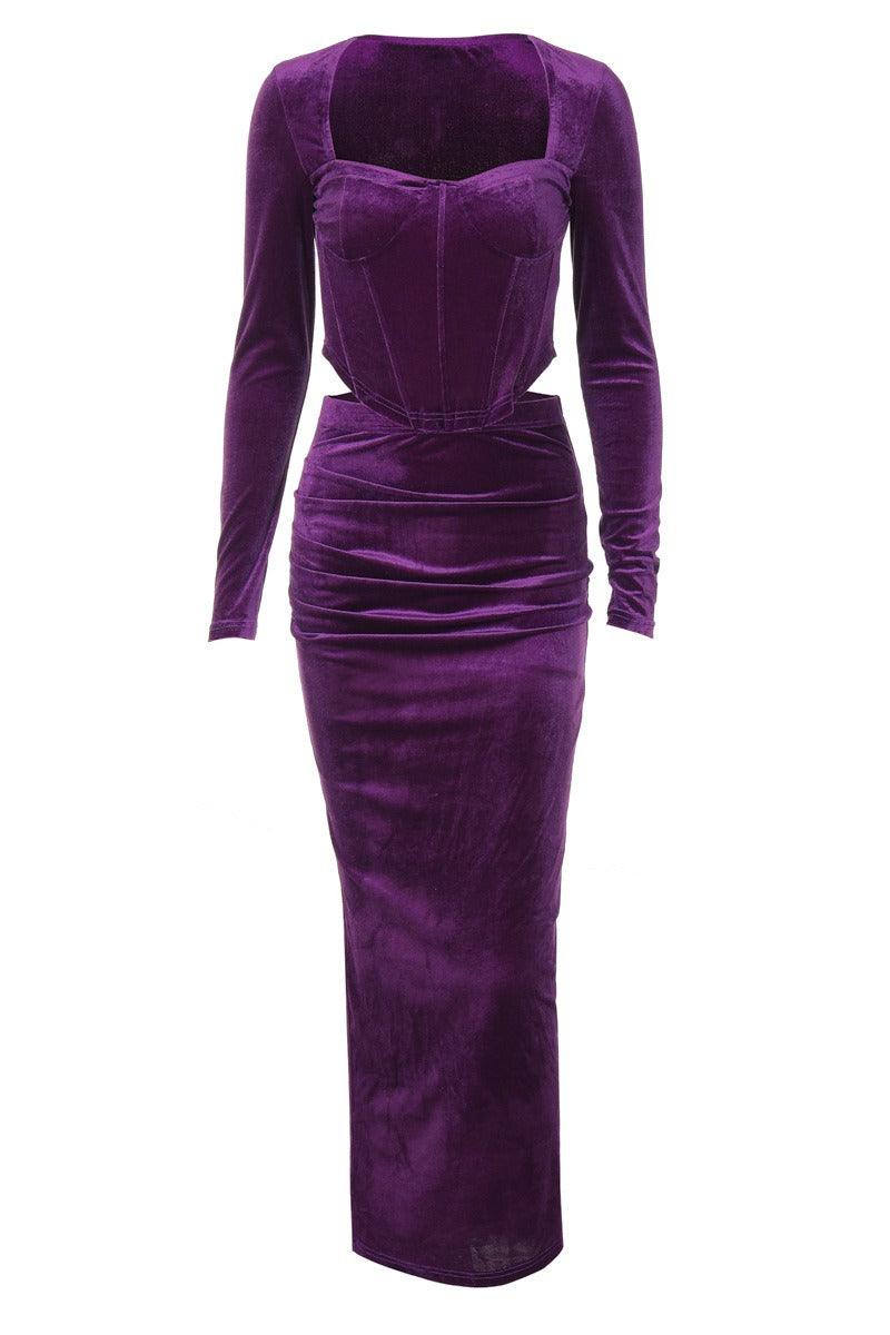 Temperament sexy fishbone long sleeve top slim cocktail dress 833354063061 - COCOMELODY
