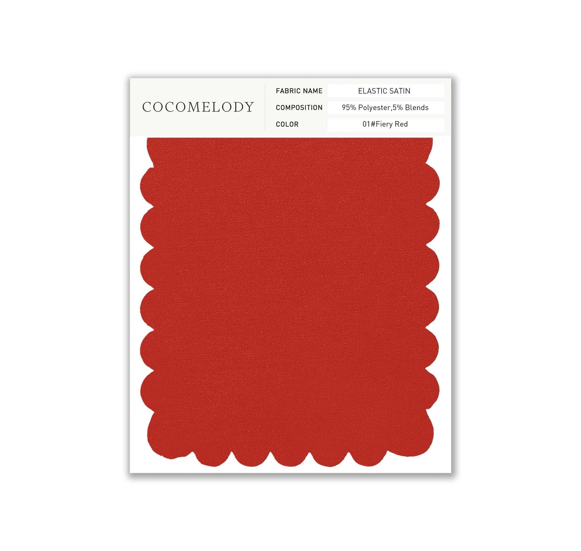 Elastic Satin Fabric Swatch in Single Color SWES16004 - COCOMELODY