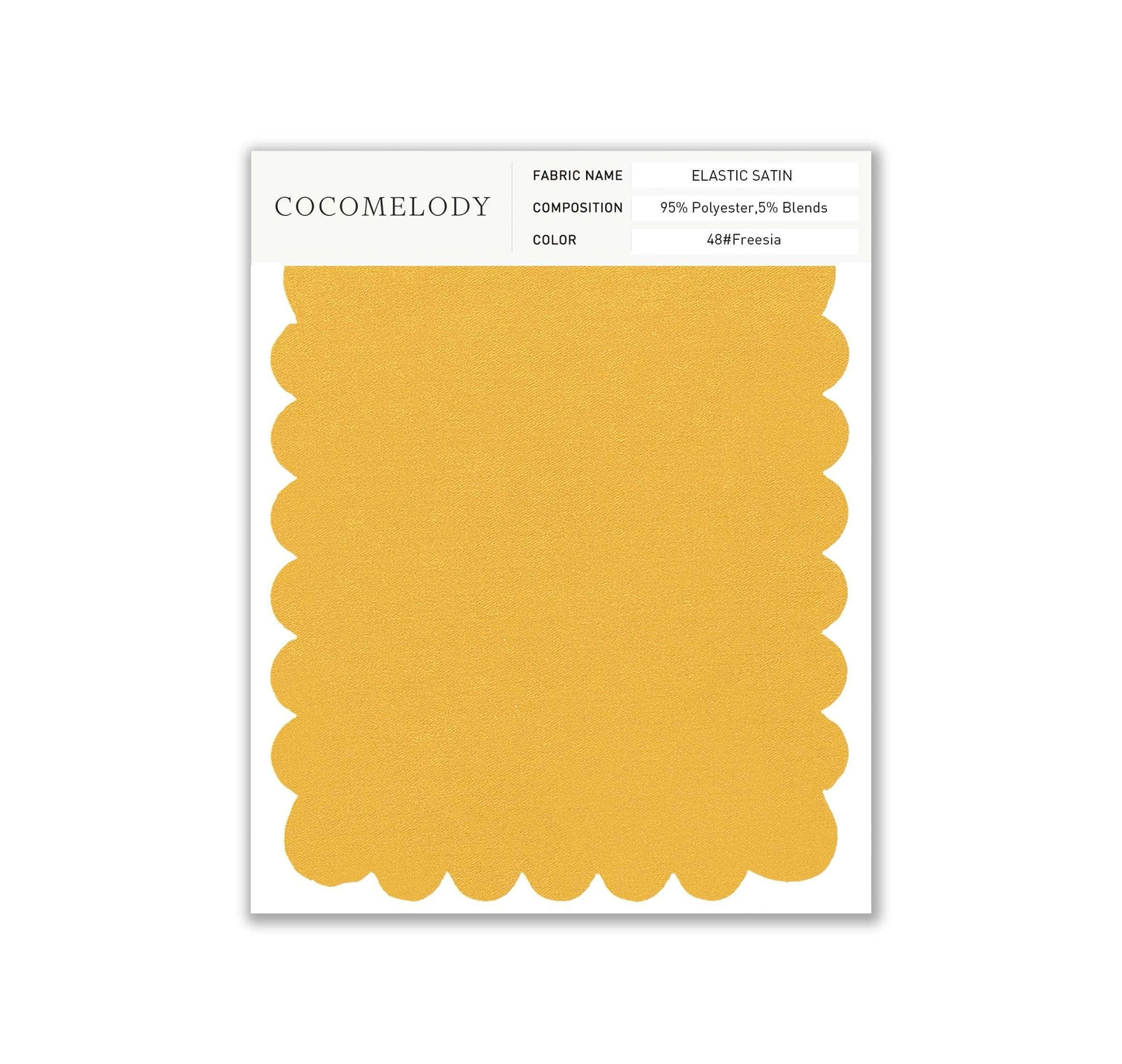 Elastic Satin Fabric Swatch in Single Color SWES16004 - COCOMELODY
