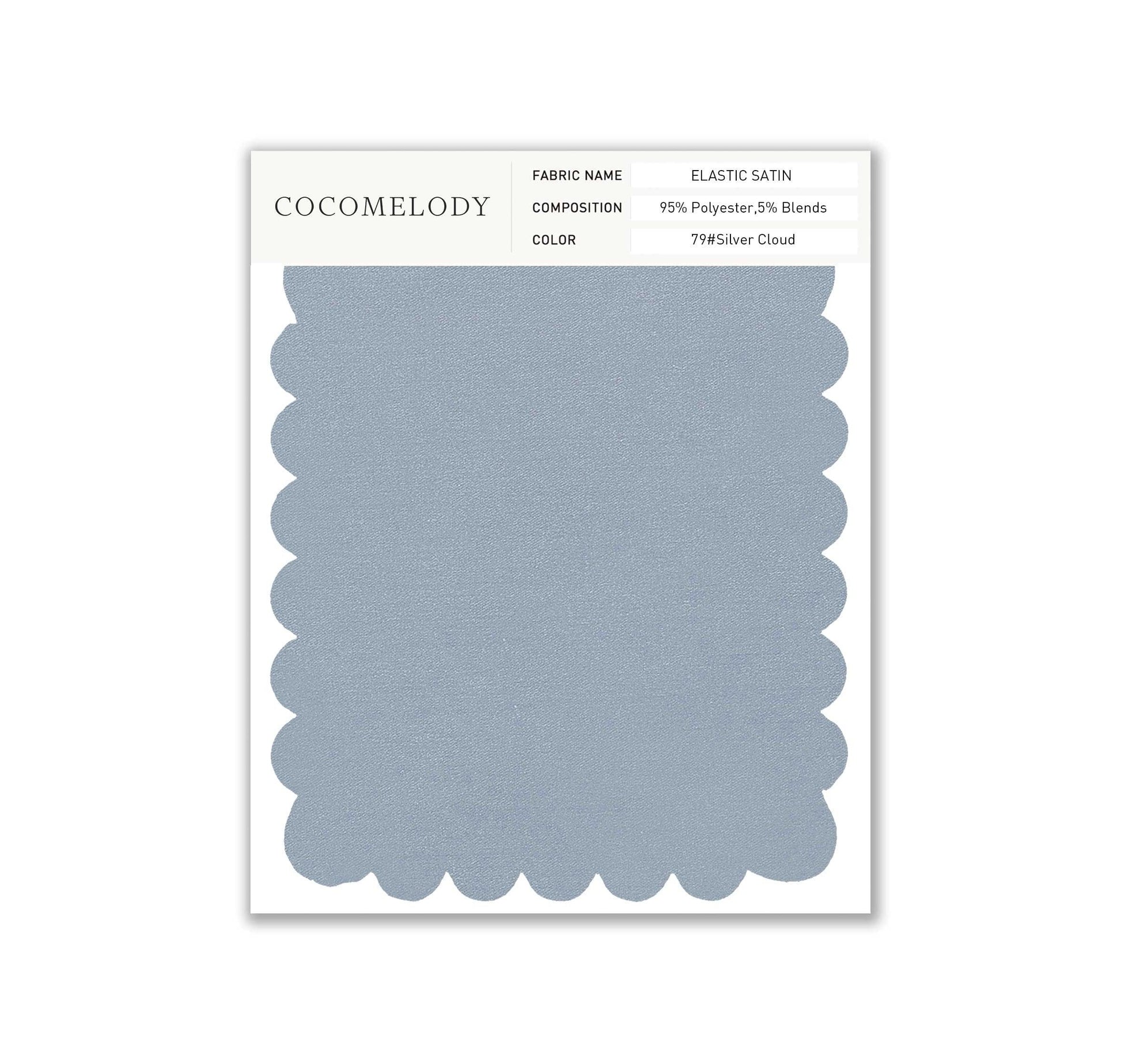 Elastic Satin Fabric Swatch in Single Color SWES16004 - COCOMELODY