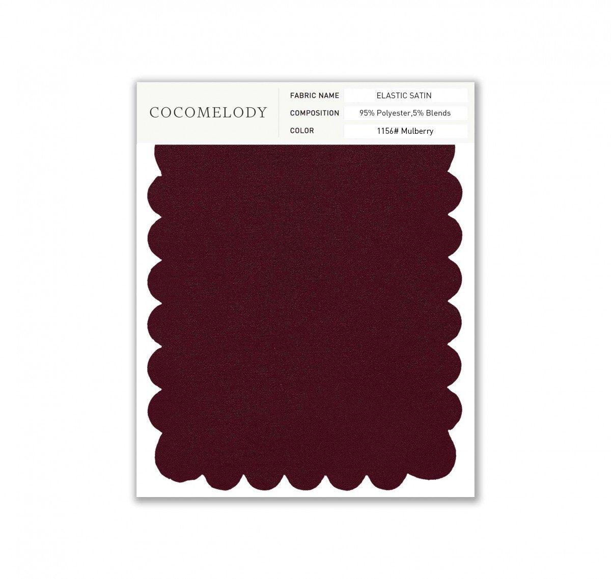 Elastic Satin Fabric Swatch in Single Color SWES16004 - COCOMELODY